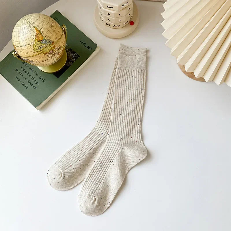 Chaussettes longues femme épaisses – Chaudes automne hiver, style coréen, couleurs pastel