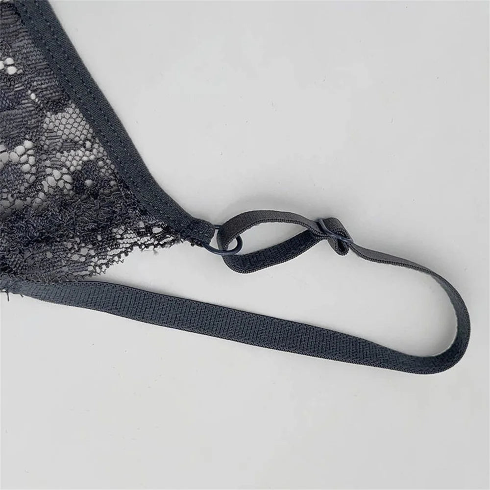 Lot de 13 strings en dentelle jacquard ajustables pour femme