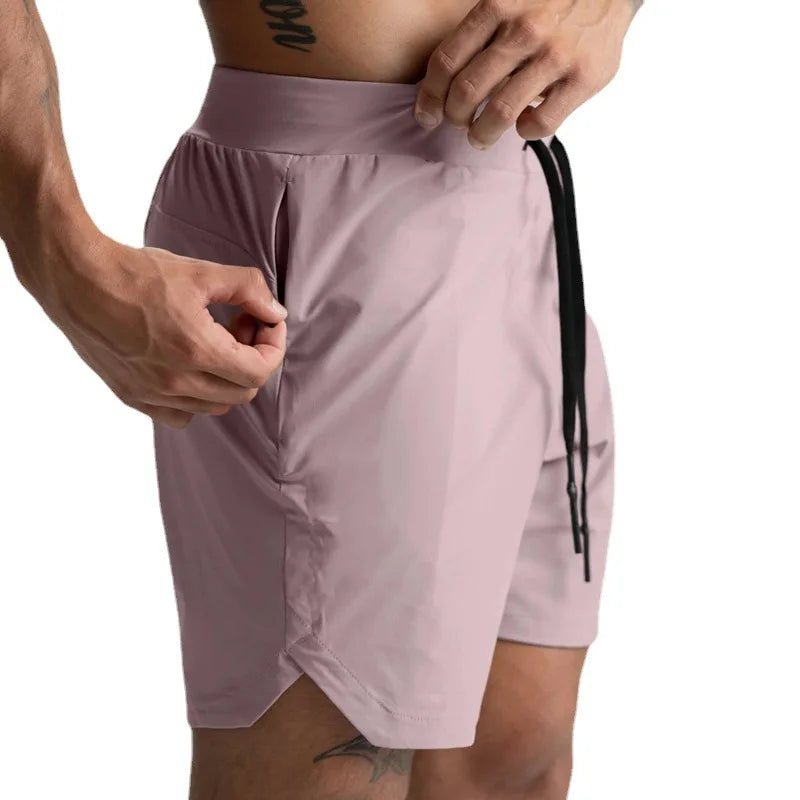 Short de Sport Homme Tissé Couleur Unie,Running & Fitness