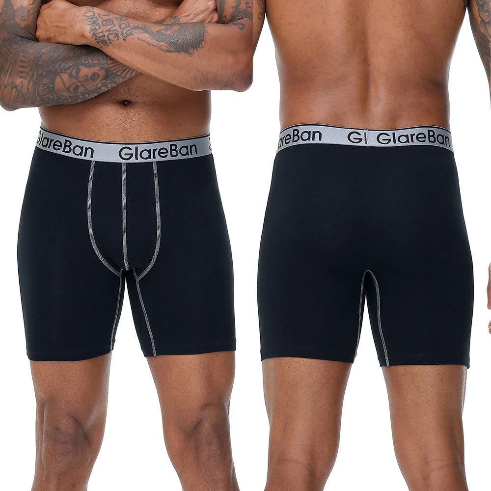 Lot de 4 boxers mi-longs homme – Coton respirant, confort quotidien.                   Confort, respirabilité et maintien optimal : les sous-vêtements essentiels pour l’homme moderne.