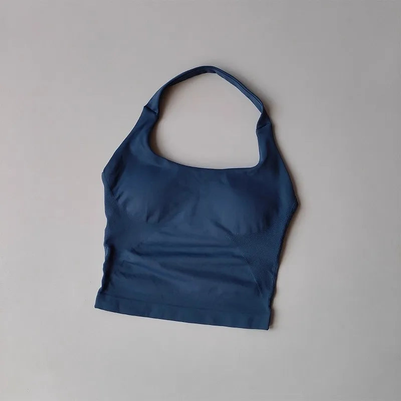 Brassière de Sport Femme Halter – Maintien Élevé, Anti-Choc, Dos Nu Sculptant, Yoga, Running & Pilates