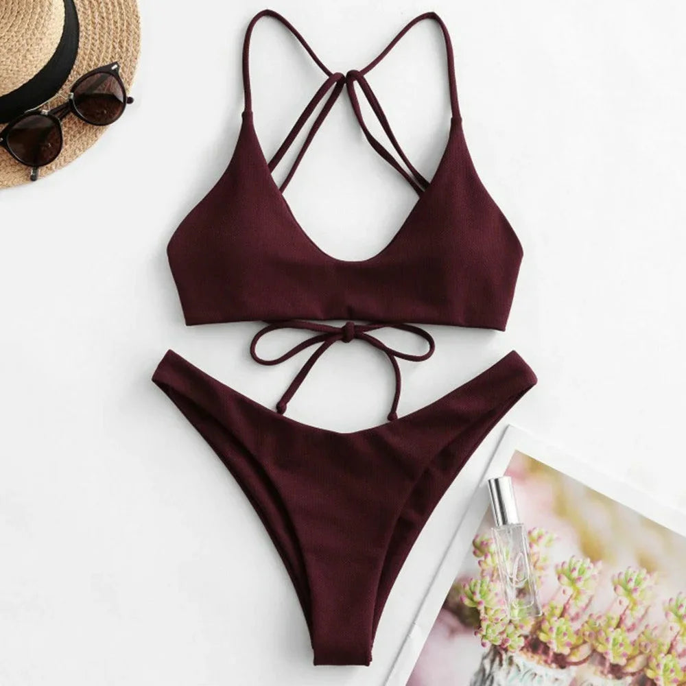 Bikini Femme Push-Up    String Coupe Extreme, Ensemble 2 Pièces