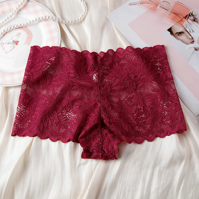 BANNIROU Boyshort femme – Lingerie sexy dentelle transparente, culotte taille haute