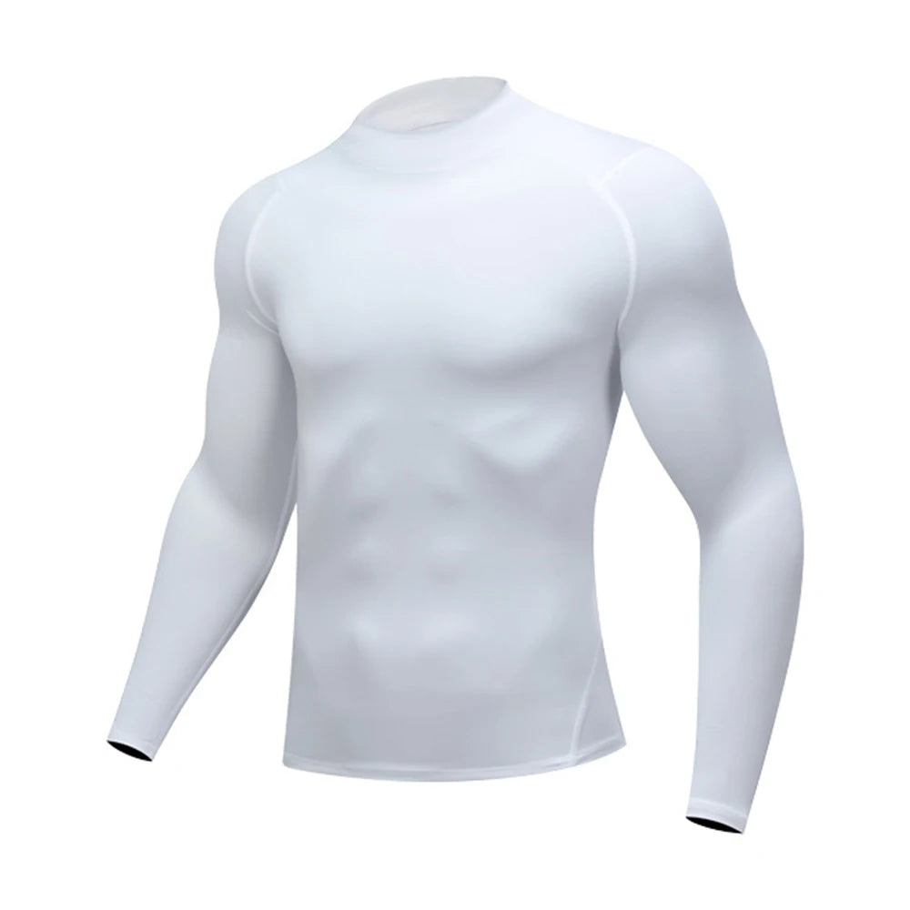 T-Shirt de Sport Homme Compression Manches Longues,                              Haut Stretch,Training