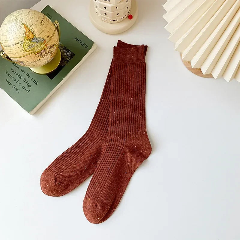 Chaussettes longues femme épaisses – Chaudes automne hiver, style coréen, couleurs pastel