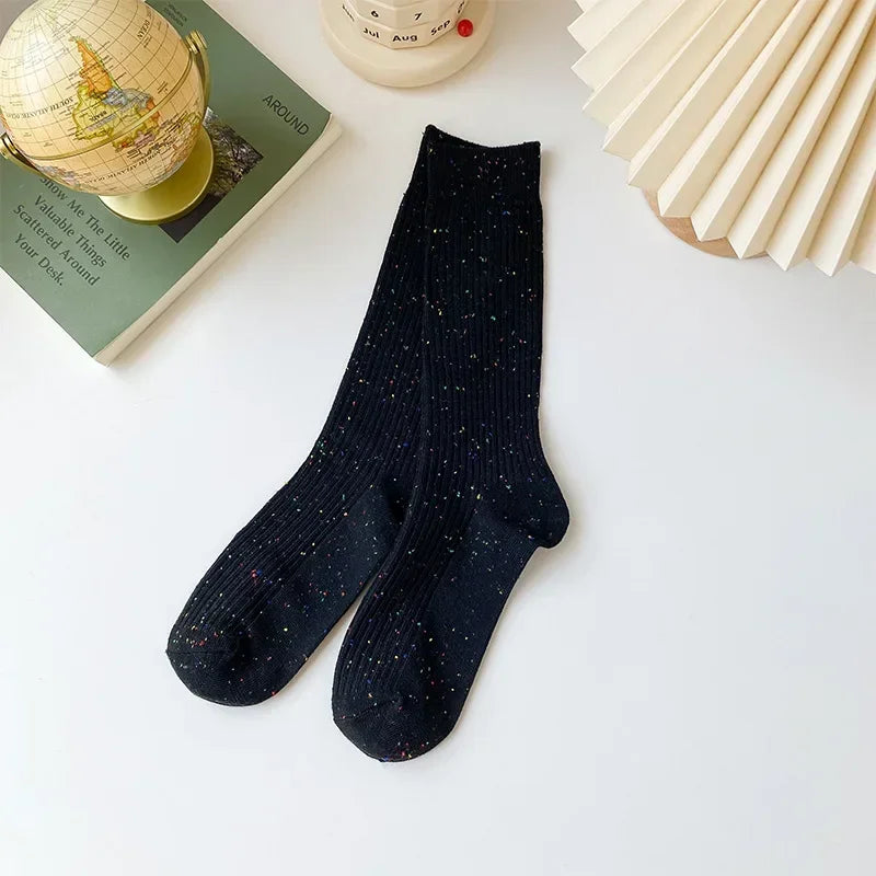 Chaussettes longues femme épaisses – Chaudes automne hiver, style coréen, couleurs pastel