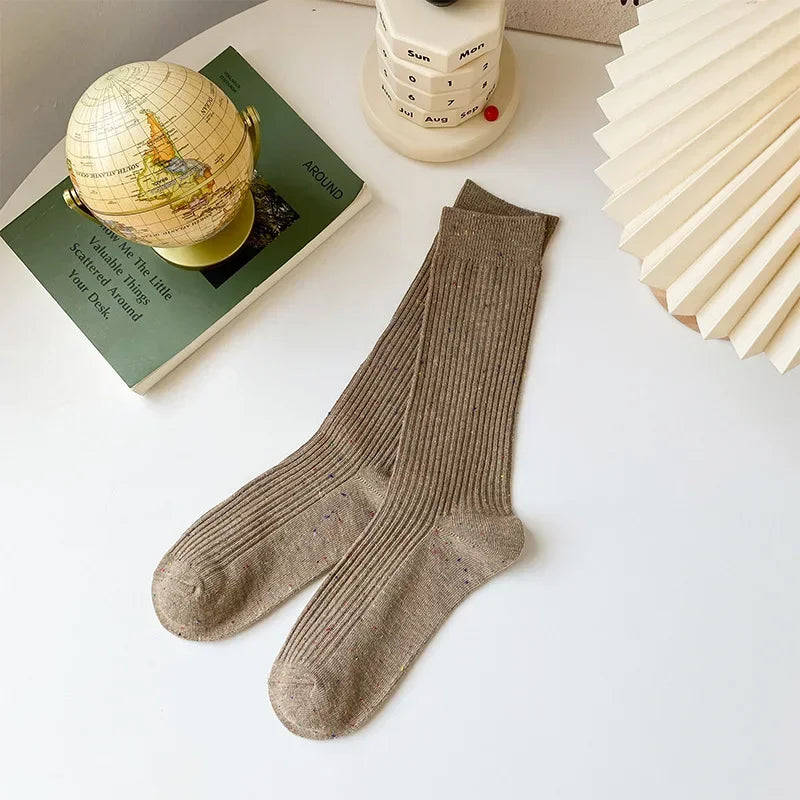 Chaussettes longues femme épaisses – Chaudes automne hiver, style coréen, couleurs pastel