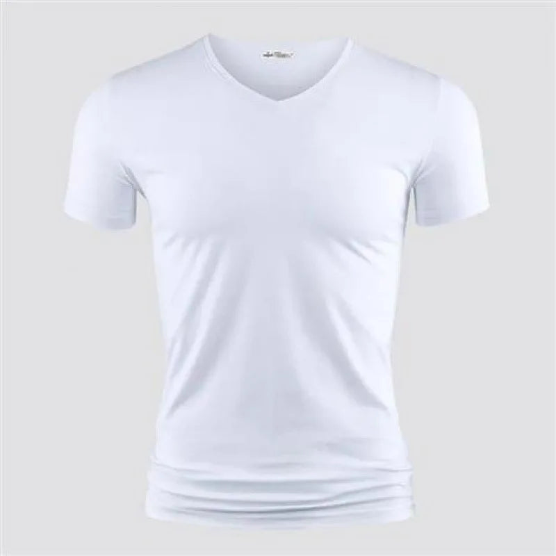 T-shirt homme col V – Coupe ajustée fitness, une coupe sportive.                               Un style épuré,le confort comme stand.