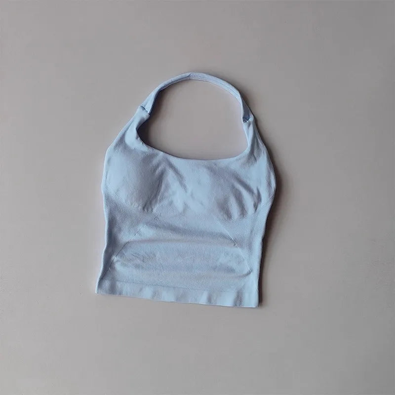 Brassière de Sport Femme Halter – Maintien Élevé, Anti-Choc, Dos Nu Sculptant, Yoga, Running & Pilates