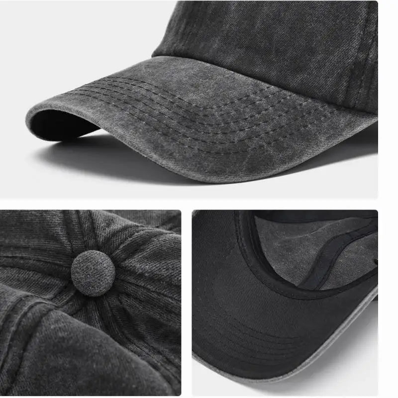 Casquette Baseball Unisexe en Coton Lavé – Snapback Vintage, Couleur Unie, Style Dad Hat Hip-Hop & Casual