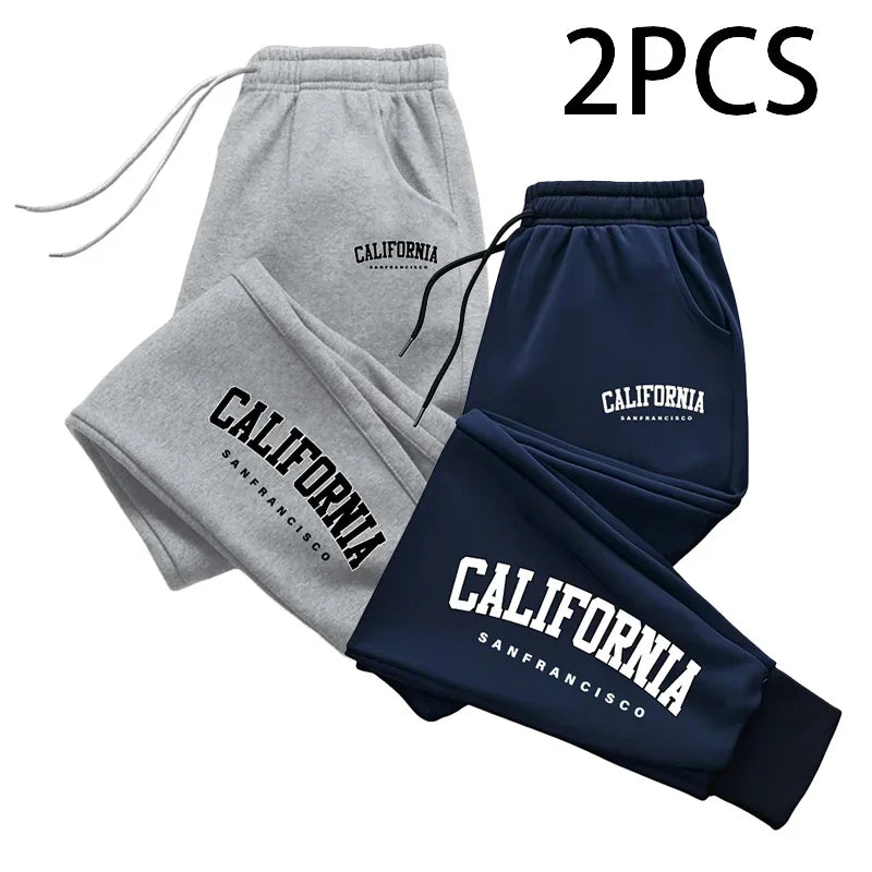 Lot de 2 Pantalons Jogging Homme – Style California, Casual & Sport, Automne/Hiver, Confort Maison & Extérieur