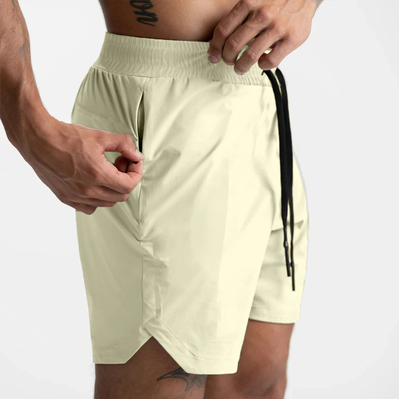 Short de Sport Homme Tissé Couleur Unie,Running & Fitness