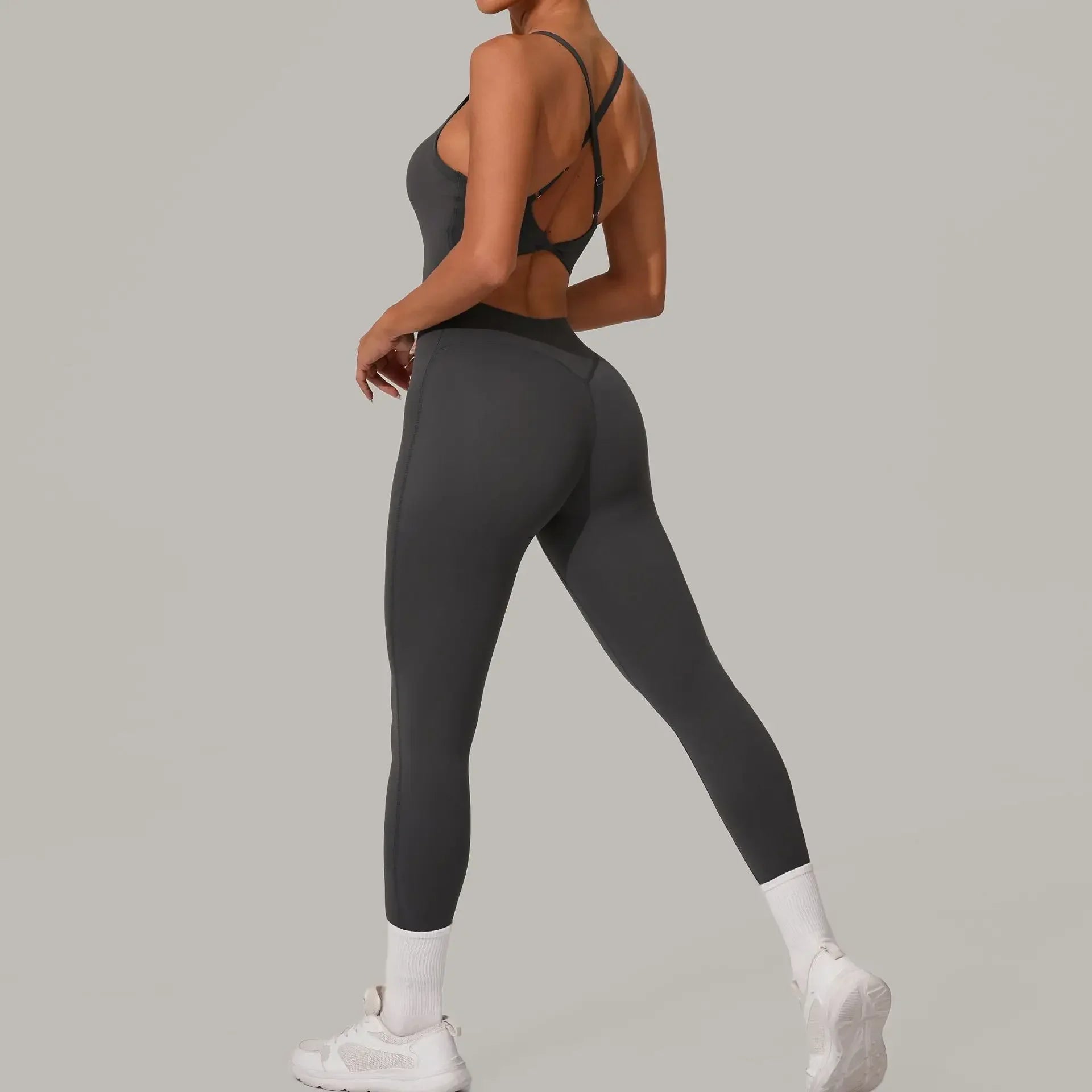Combinaison Femme Sans Couture – Col Cœur, Taille Haute Croisée, Effet Push Up Fessier, Bodysuit Sport Ajusté