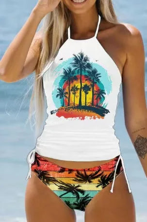 Bikini Femme à Nouer Col Halter – Dos Nu, Côtés Réglables, Ensemble 2 Pièces Sexy, Beachwear