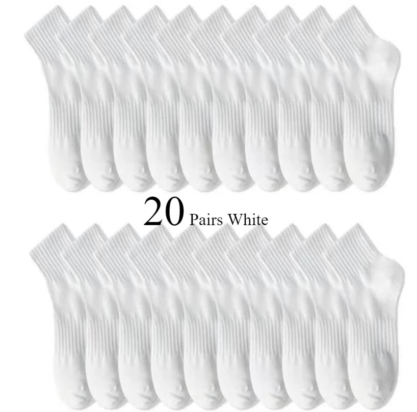 Lot de 10/20 Paires – Chaussettes Unisexes Respirantes – Printemps/Été, Anti-Transpiration, Confort Souple, Sport / Quotidien