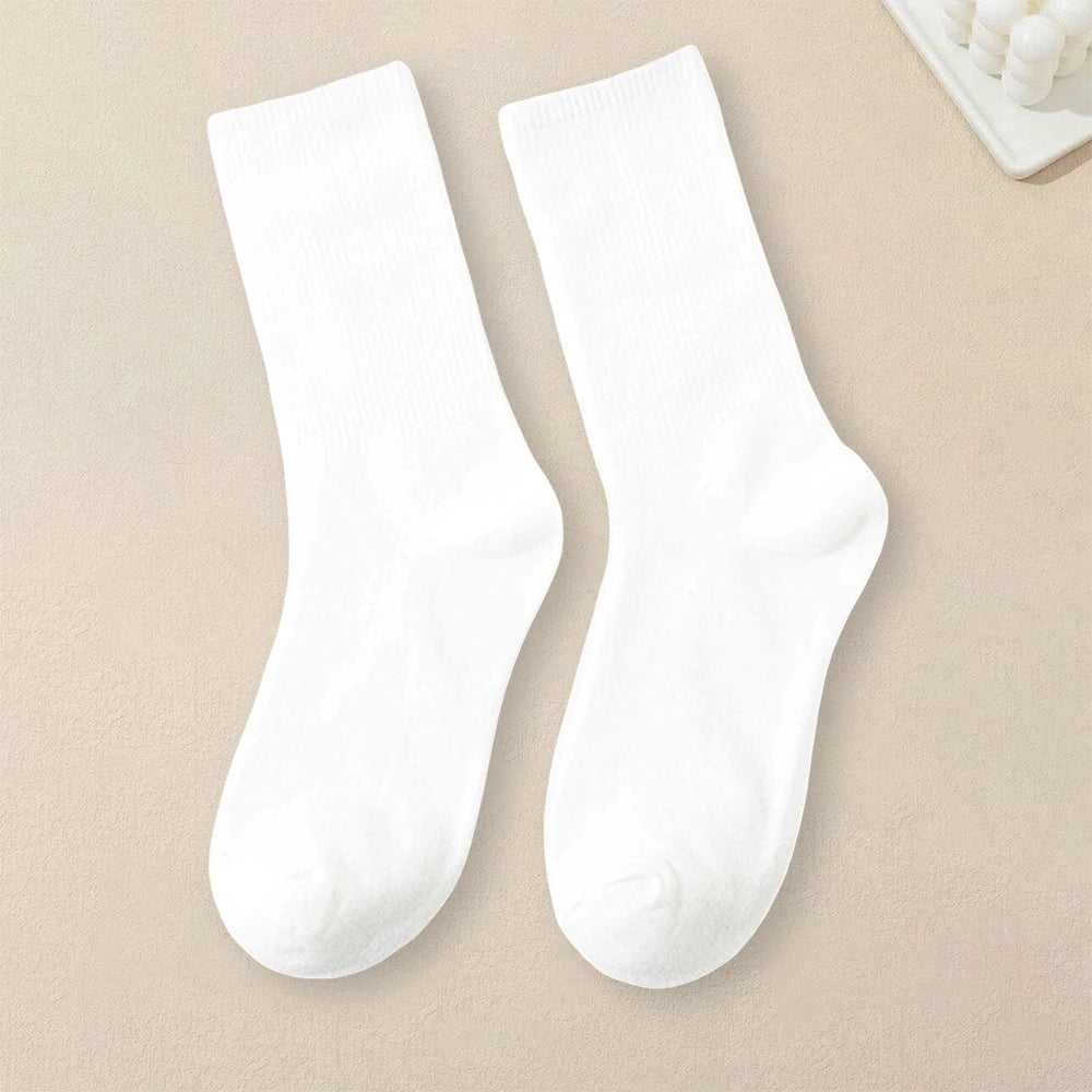 Lot de 5 paires de chaussettes femme – Couleur unie, confortables, respirantes et antibactériennes
