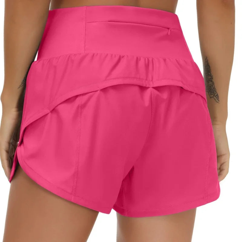 Short de Sport Femme Taille Haute/Basse – Séchage Rapide, Running, Yoga, Cyclisme & Fitness
