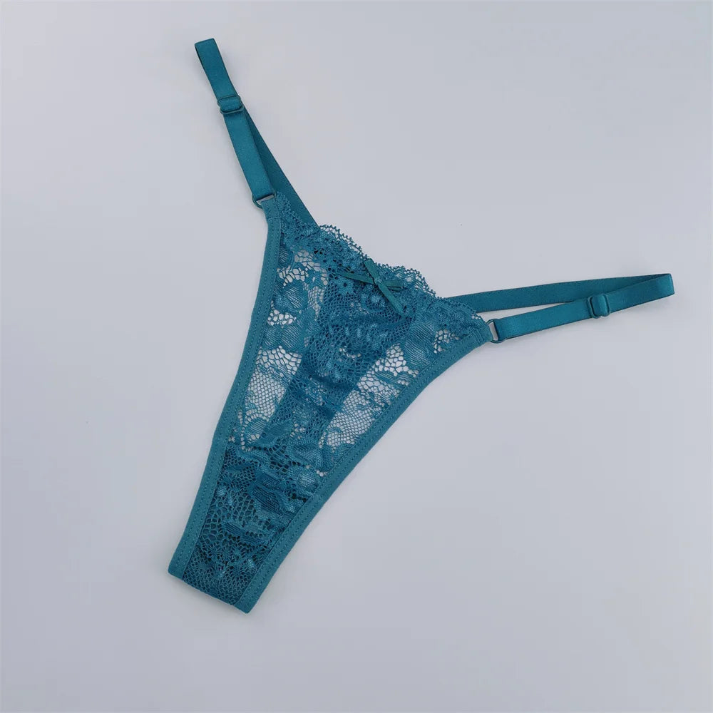 Lot de 3 strings femme dentelle – taille basse sexy, respirant & transparent, lingerie élégante