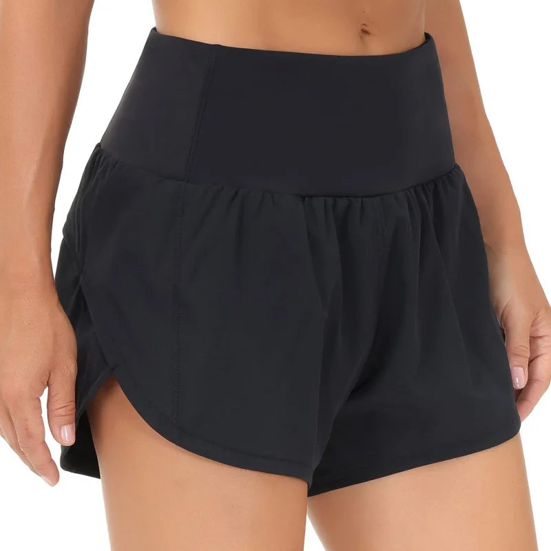 Short de Sport Femme Taille Haute/Basse – Séchage Rapide, Running, Yoga, Cyclisme & Fitness