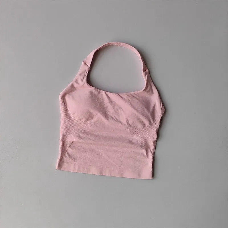 Brassière de Sport Femme Halter – Maintien Élevé, Anti-Choc, Dos Nu Sculptant, Yoga, Running & Pilates