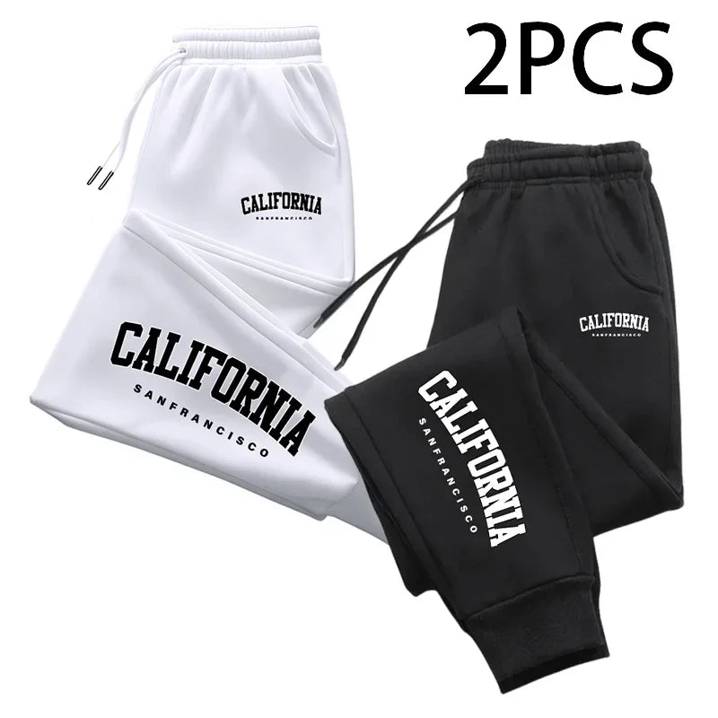 Lot de 2 Pantalons Jogging Homme – Style California, Casual & Sport, Automne/Hiver, Confort Maison & Extérieur