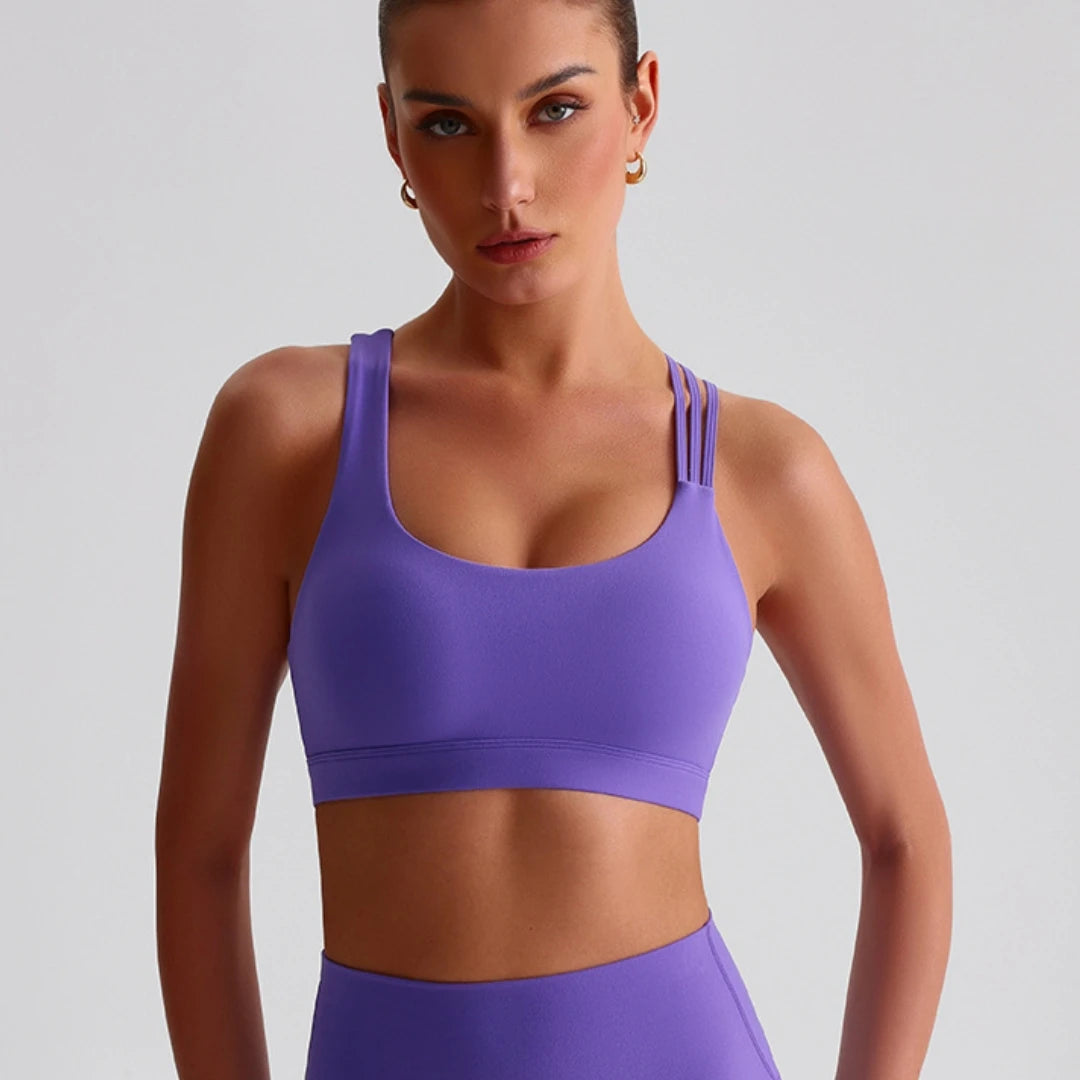 Brassière de Sport Femme Maintien Élevé – Dos Croisé, Bretelles Renforcées, Fitness, Training & Yoga