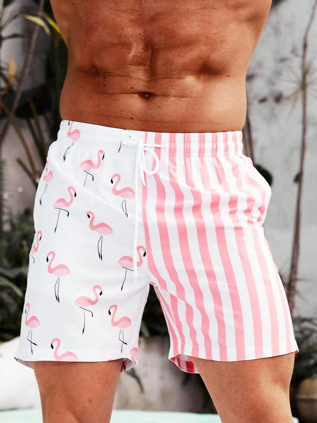Short de Bain Homme Hawaïen Imprimé 3D Dégradé, Taille Élastique & Séchage Rapide, Style Summer Beach .