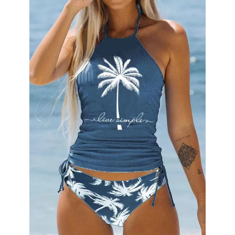 Bikini Femme à Nouer Col Halter – Dos Nu, Côtés Réglables, Ensemble 2 Pièces Sexy, Beachwear