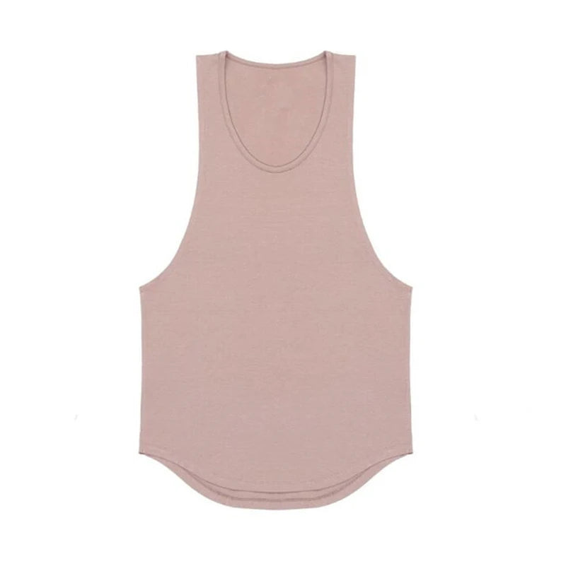 Débardeur Homme en Coton Fitness, Bodybuilding & Running, Couleur Unie