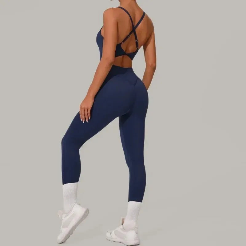 Combinaison Femme Sans Couture – Col Cœur, Taille Haute Croisée, Effet Push Up Fessier, Bodysuit Sport Ajusté