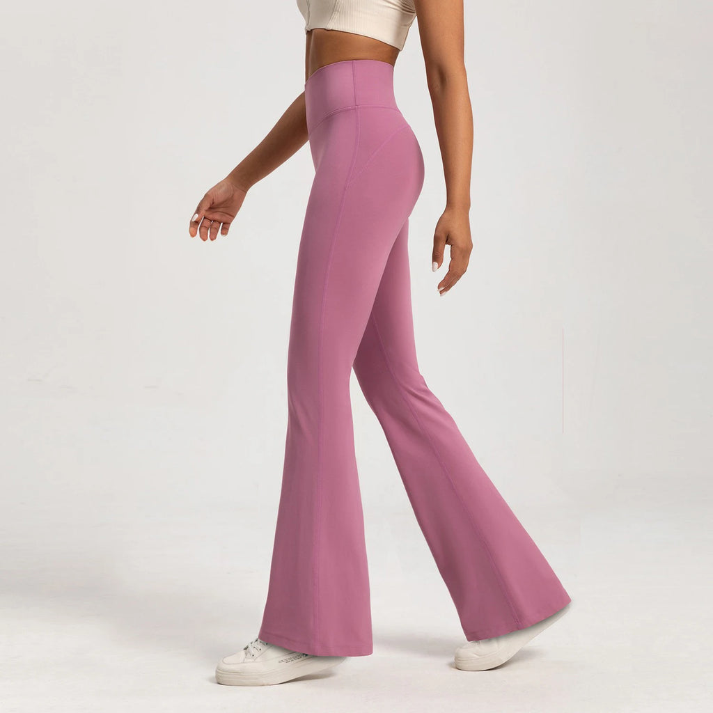 Legging Yoga Femme Haut de Gamme – Taille Haute, Coupe Évasée (Bell Leg), Respirant, Sport & Casual Chic