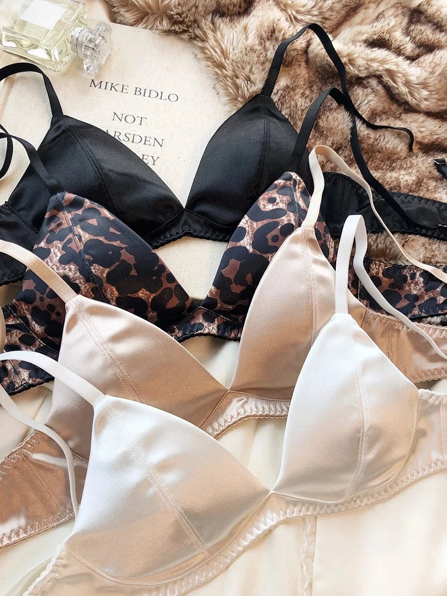 Ensemble lingerie été femme – Soutien-gorge triangle sans armature + culotte, bralette française seamless