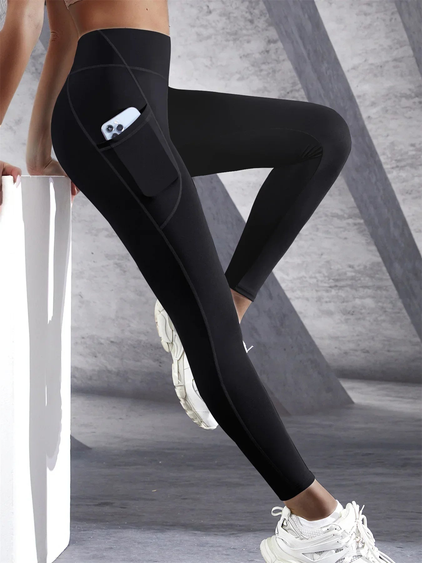 Legging de Sport Femme Taille Haute – Stretch, Avec Poches, Effet Push-Up, Yoga, Fitness & Running