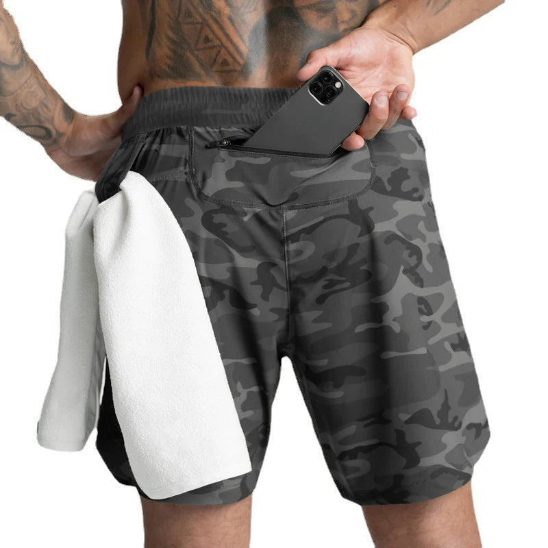 Short de Sport Homme Tissé Couleur Unie,Running & Fitness