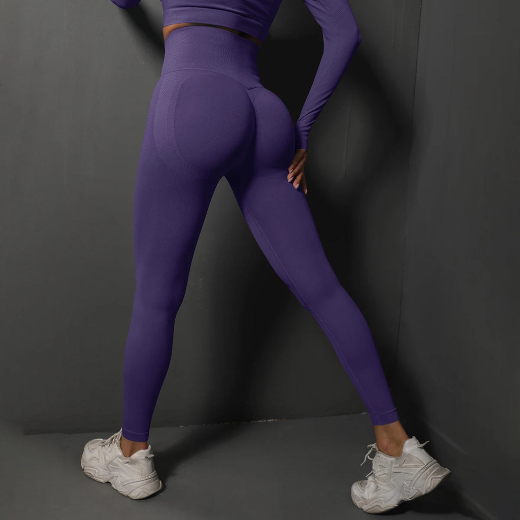 Legging de Sport Femme Seamless – Taille Haute, Effet Push-Up Fessier, Yoga, Fitness & Training