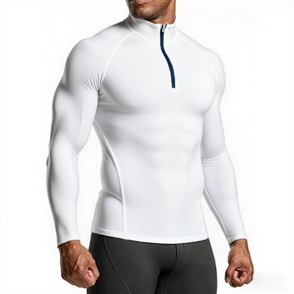 T-Shirt de Sport Homme Manches Longues.            Coupe Slim Compression.  Running & Training
