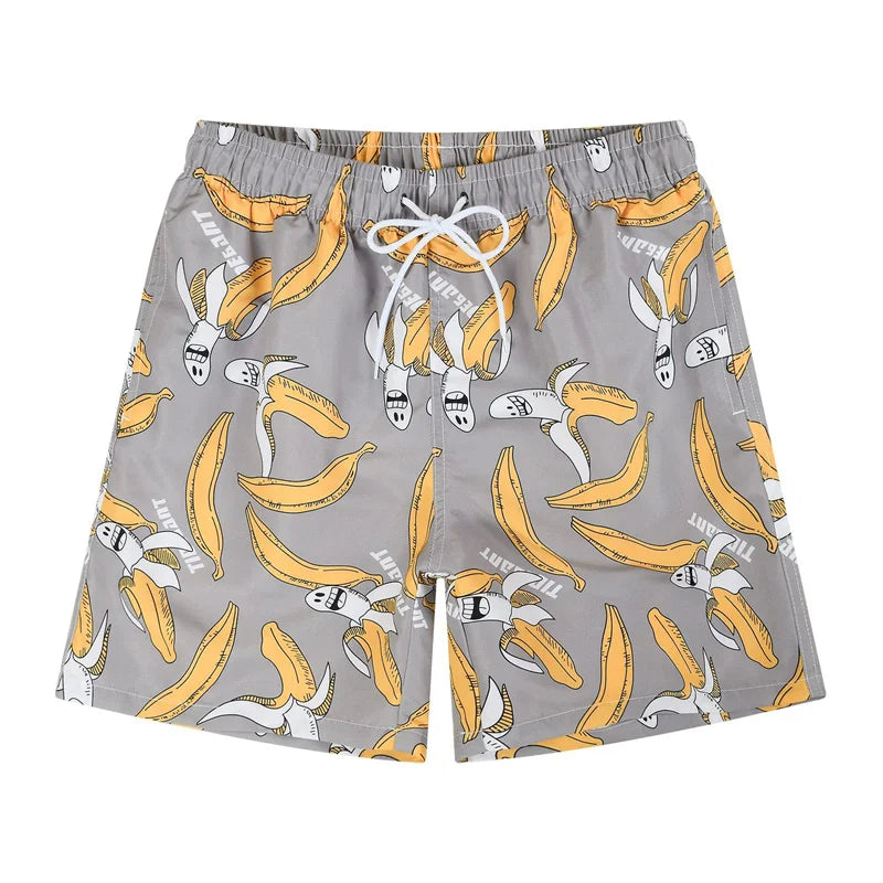 Short de Bain Homme Hawaïen – Imprimé 3D Flamants Roses & Tropical .