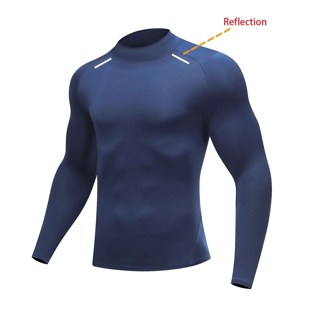 T-Shirt de Sport Homme Compression Manches Longues,                              Haut Stretch,Training