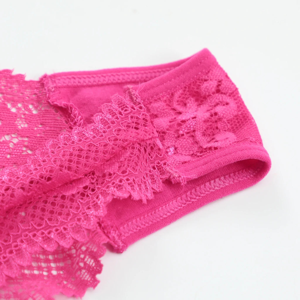 String femme en coton et dentelle – Culotte taille basse ajourée, lingerie sexy et confortable
