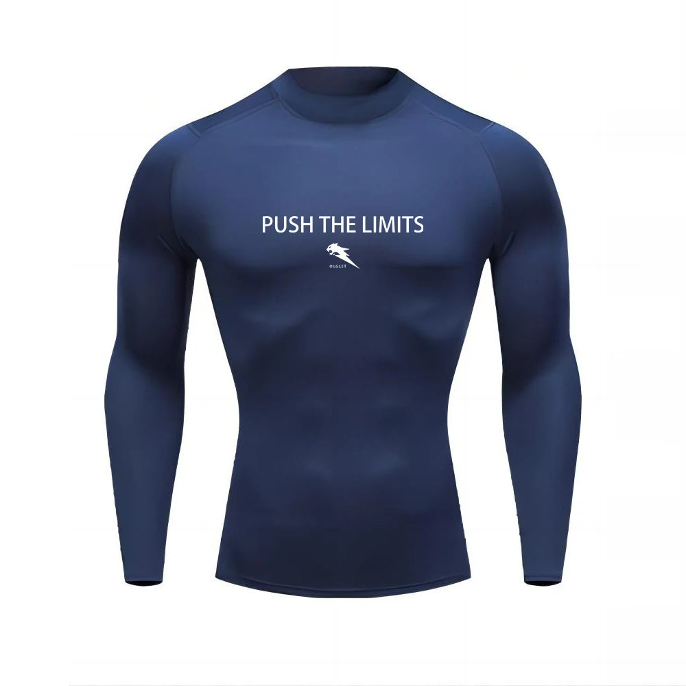 T-Shirt de Sport Homme Compression Manches Longues,                              Haut Stretch,Training