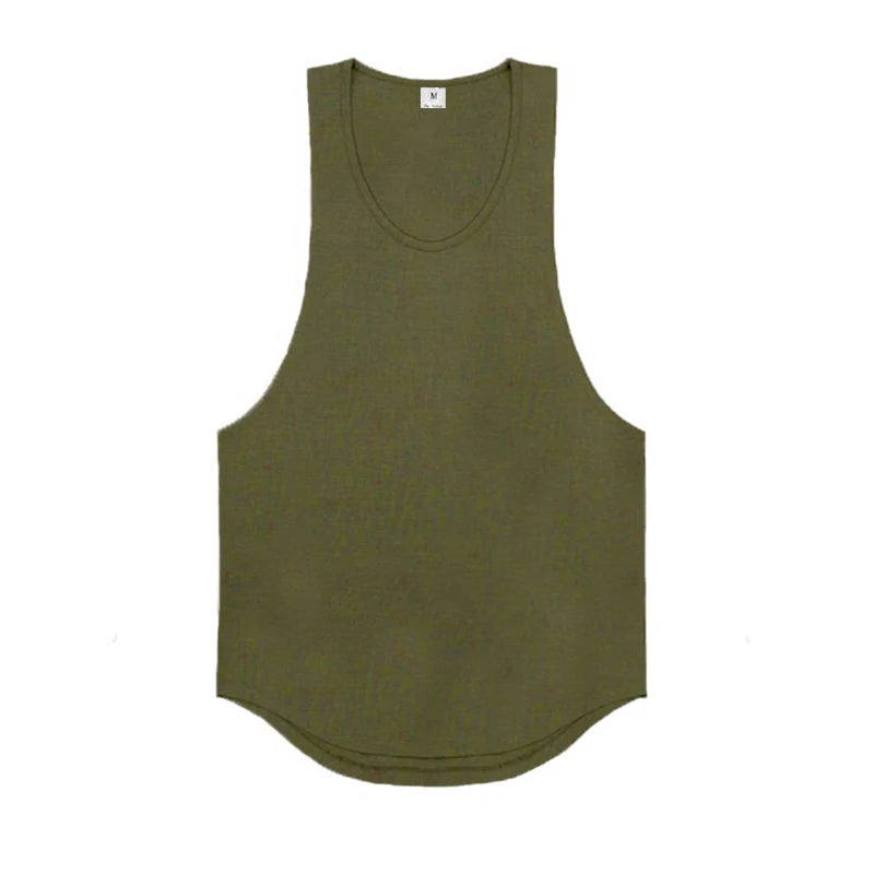 Débardeur Homme en Coton Fitness, Bodybuilding & Running, Couleur Unie