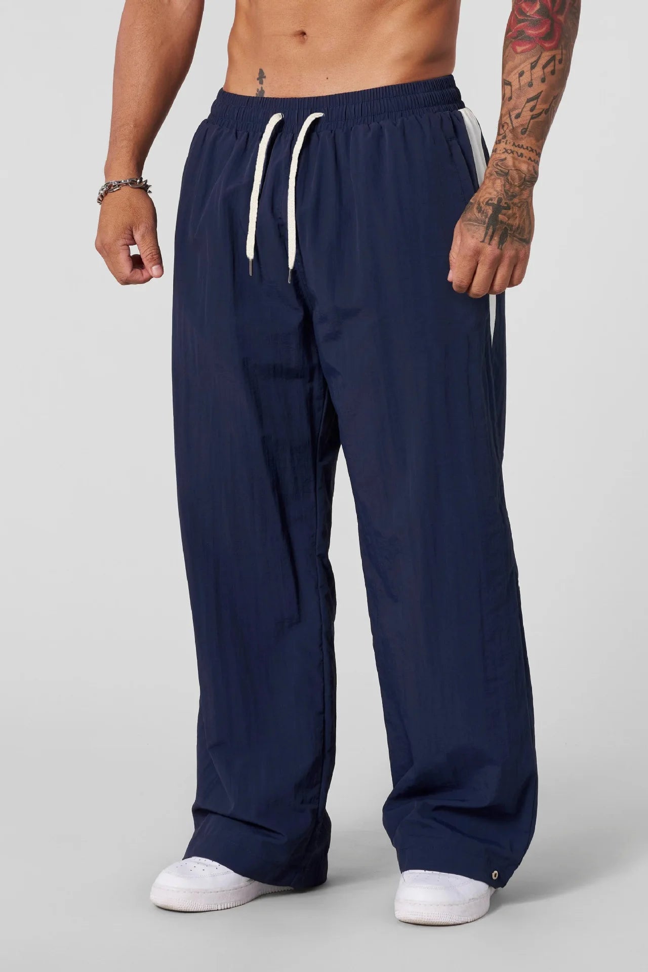Pantalon Homme Sport & Casual – Coupe Droite Ample, Respirant, Longueur Complète, Style Fluide