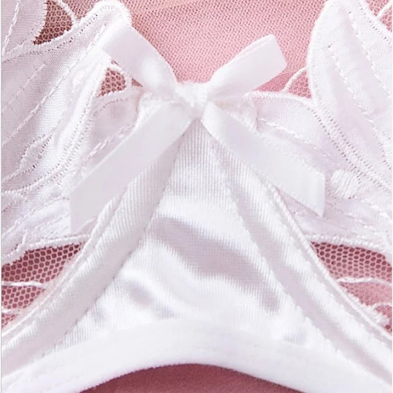 Tornova Lingerie sexy femme – Dentelle transparente, soutien-gorge push-up + culotte brodée, érotique et fin